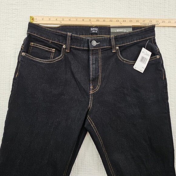 NWT Buffalo David Bitton Straight Six Jeans Men's 36x32 Dark Indigo Stretch NEW - Picture 5 of 16